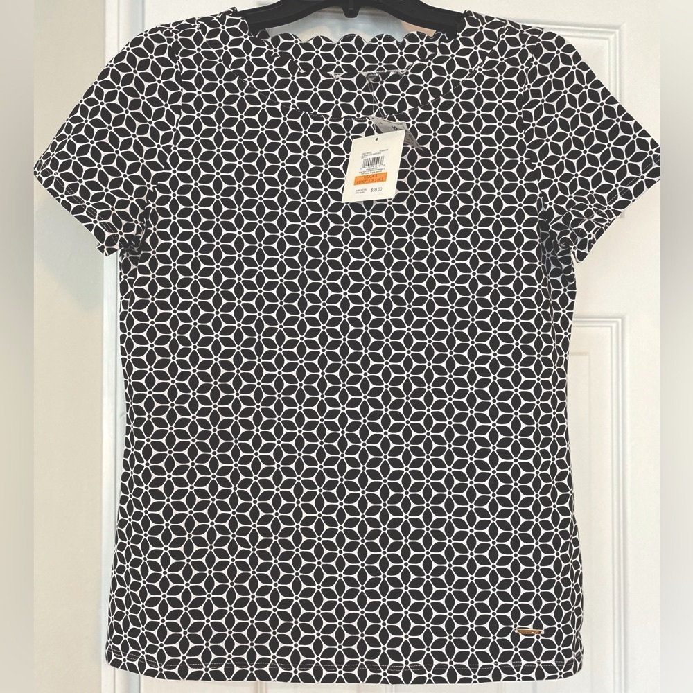 Anne Klein Black and White Fitted Short Sleeve Tee. Small. Adorable cotton NWT - Picture 5 of 11